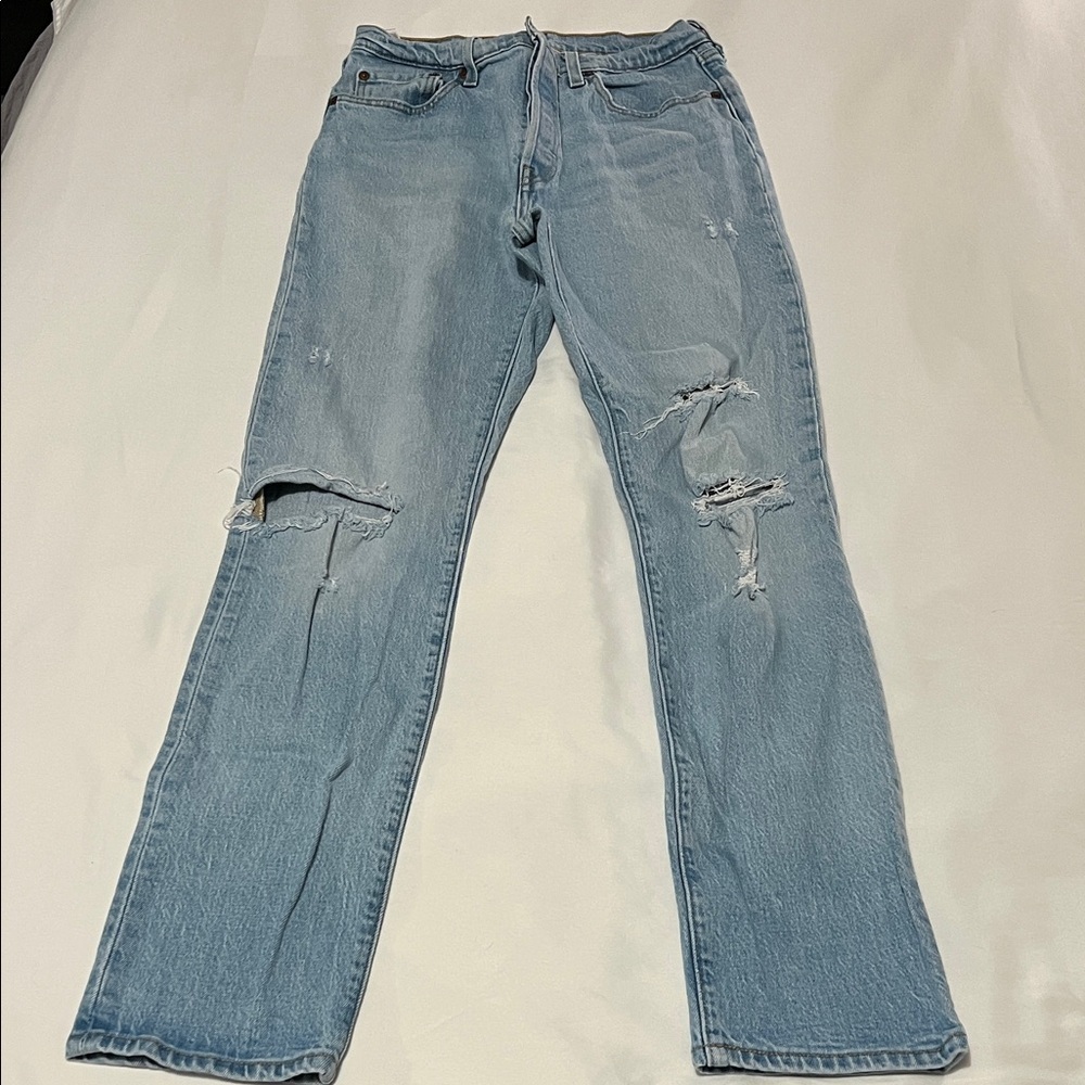 Levi’s 501 Light Wash Self-Distressed Jeans